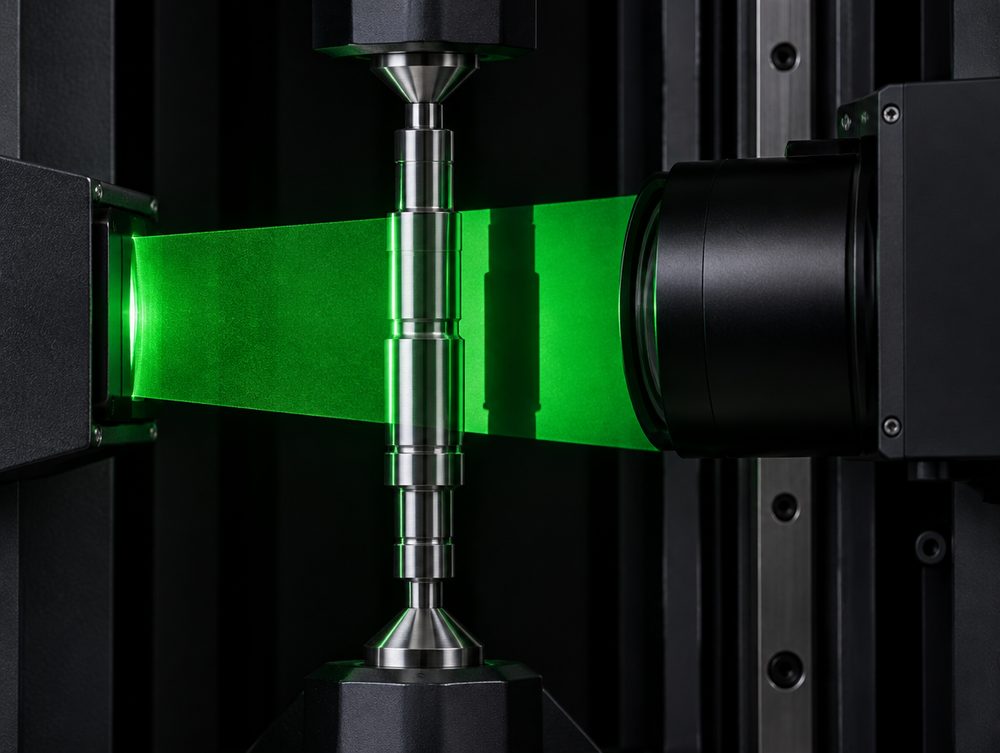 Green collimated backlight and telecentric optics inside a Fowler Sylvac SCAN