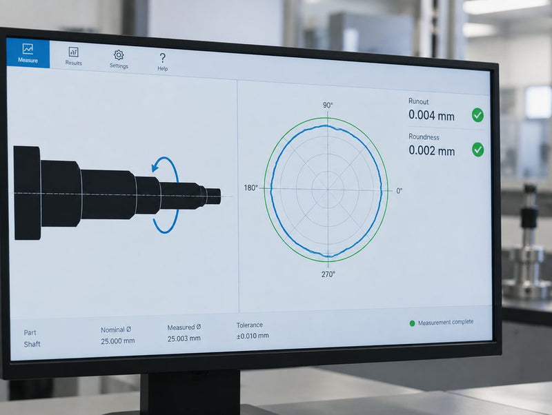 Runout and roundness results on Fowler Sylvac SCAN software