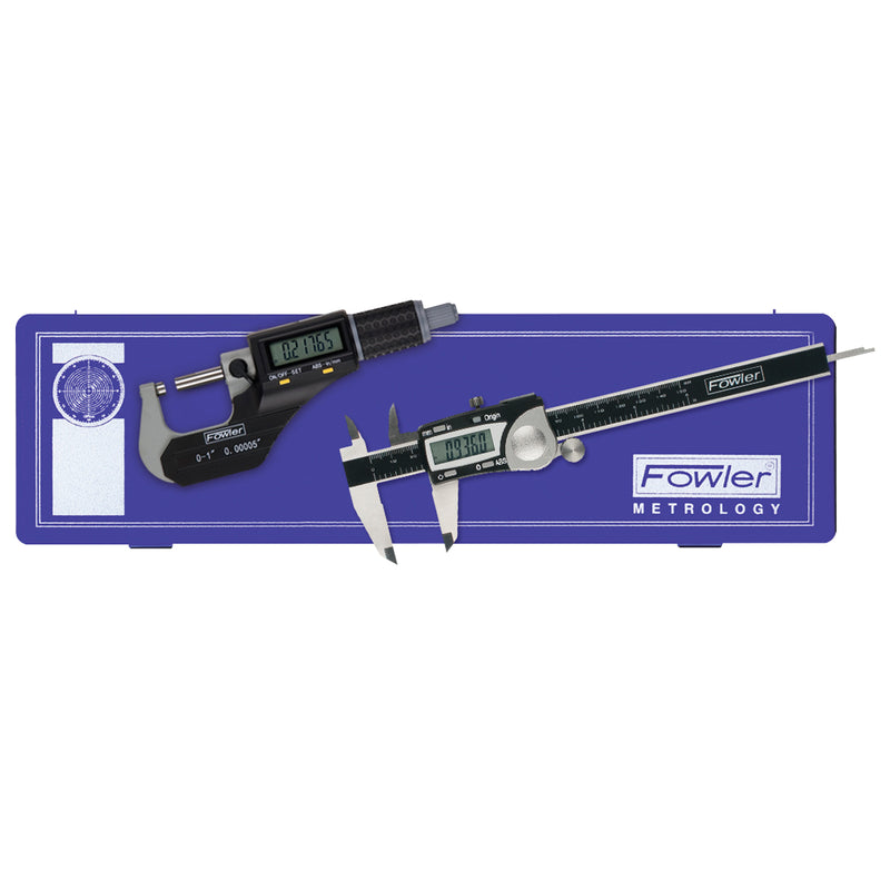 Fowler Electronic Caliper and Micrometer Measuring Set