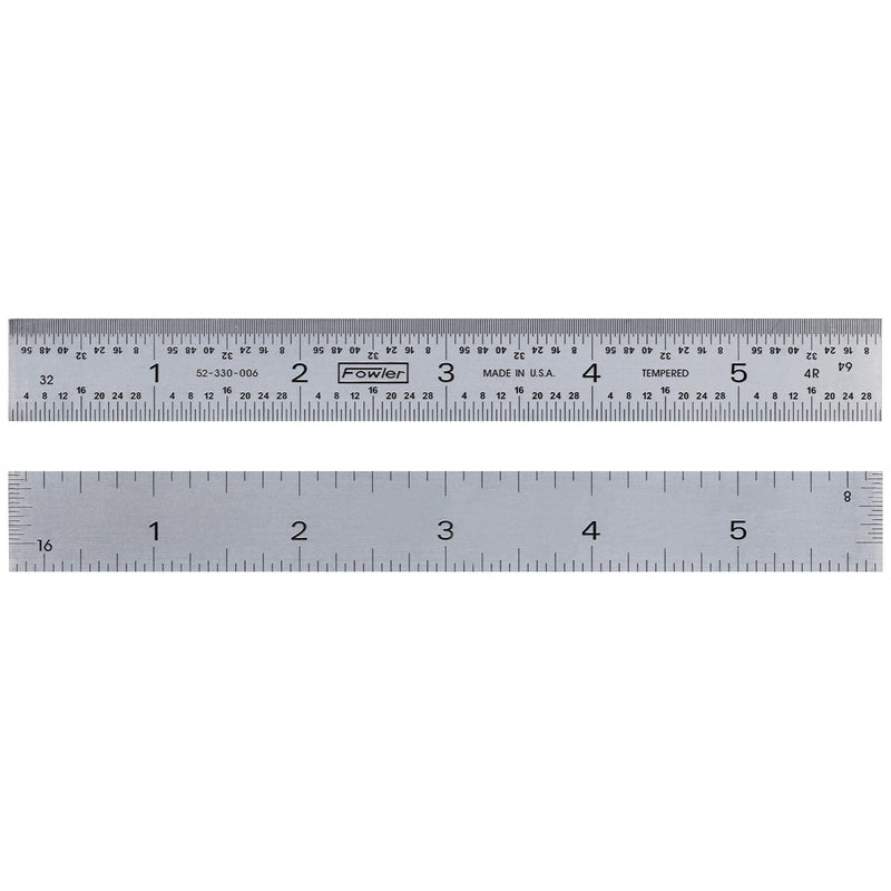Fowler 6" 4R Rigid Steel Rule