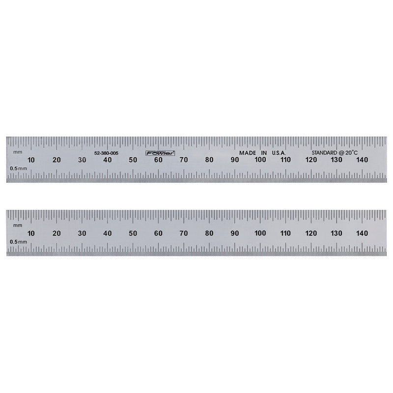 Fowler 300mm Satin Chrome Steel Rule