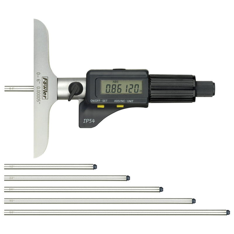 Fowler 0-6"/0-150mm IP54 Electronic Depth Micrometer