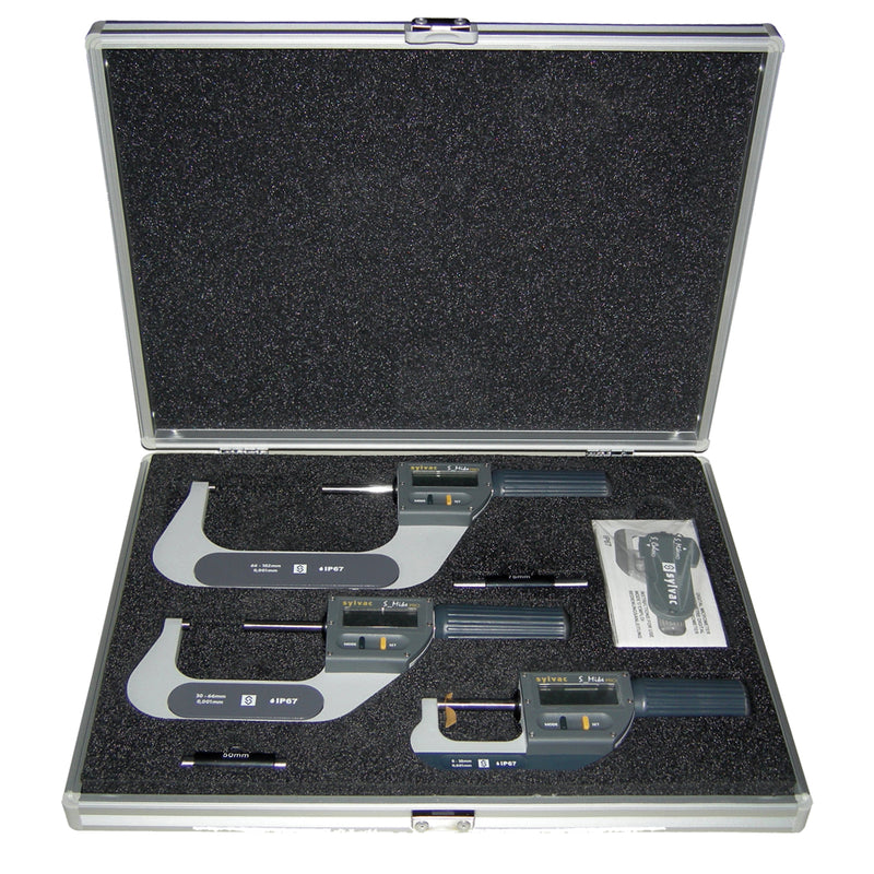 Fowler 0 - 4"/0 - 102mm Rapid-Mic Electronic Micrometer Set with Lifetime Warranty