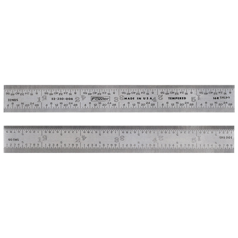 Fowler 12" 16R Rigid Steel Rule