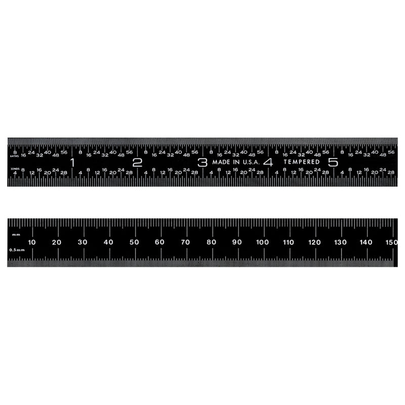 Fowler 6"/150mm Rigid E/M EZ Read Rule
