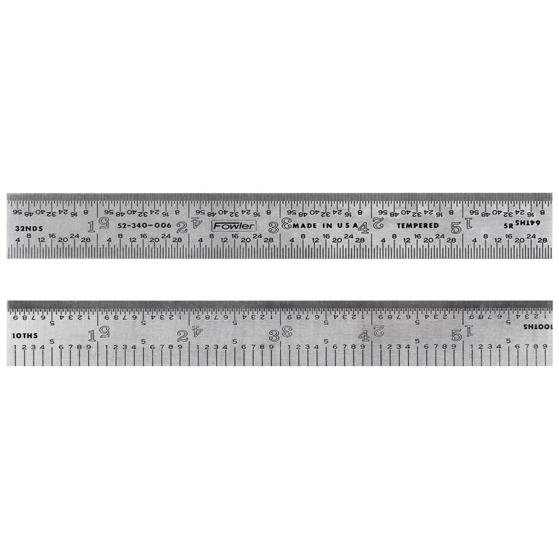 Fowler 6" 5R Rigid Steel Rule
