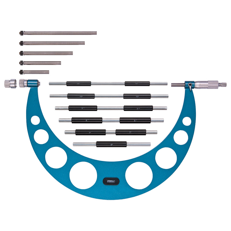 Fowler 6-12" Interchangeable Anvil Micrometer