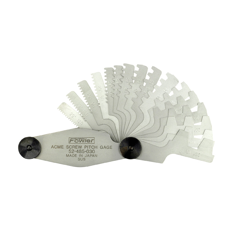 Fowler Acme Screw Pitch Gage with 16 Blades