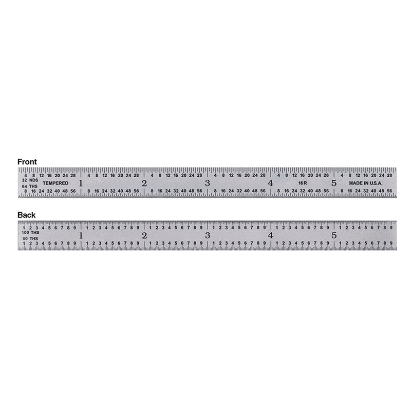 Fowler 24" 16R Flexible Steel Rule