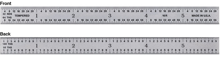 Fowler 12" 16R Flexible Steel Rule