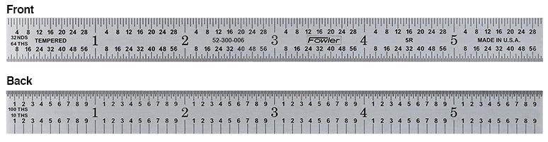 Fowler 18" 5R Flexible Steel Rule