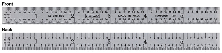 Fowler 6" 3R Flexible Steel Rule
