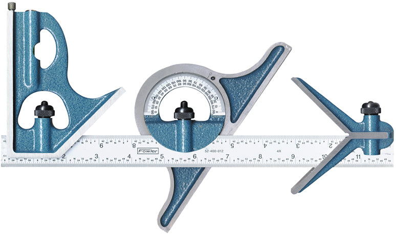 Fowler Square, Protractor and Center Head with 12" Blade