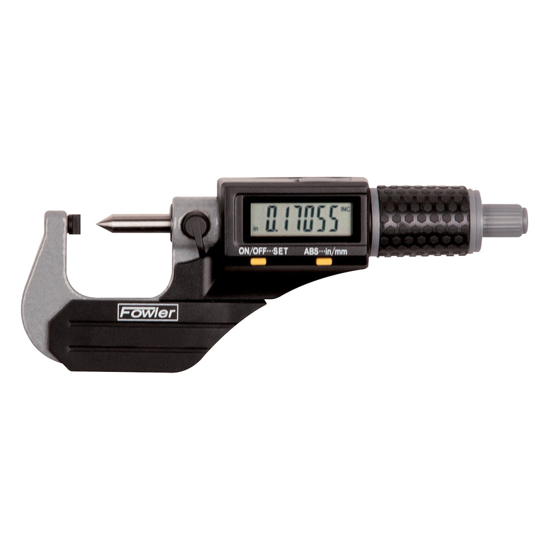 Fowler 0-0.8"/0-20mm Point Spindle & Blade Anvil  Micrometer