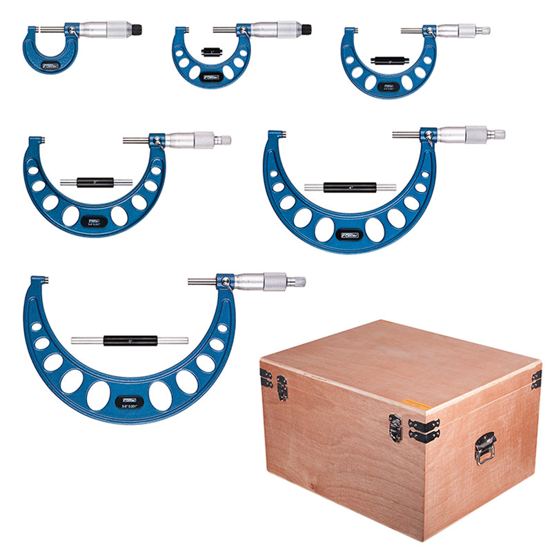 Fowler 0-6" Outside Inch Micrometer Set