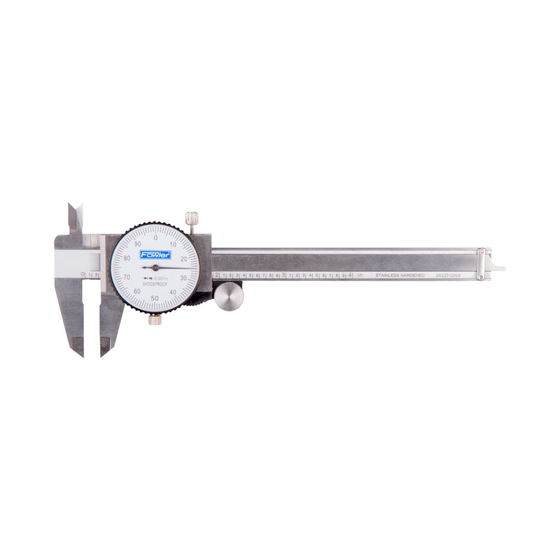 Dial Caliper with 0-4" Range Shockproof (White Dial)