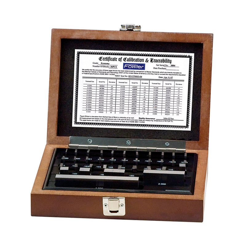 Fowler 36 Piece Rectangular Steel Gage Block Set