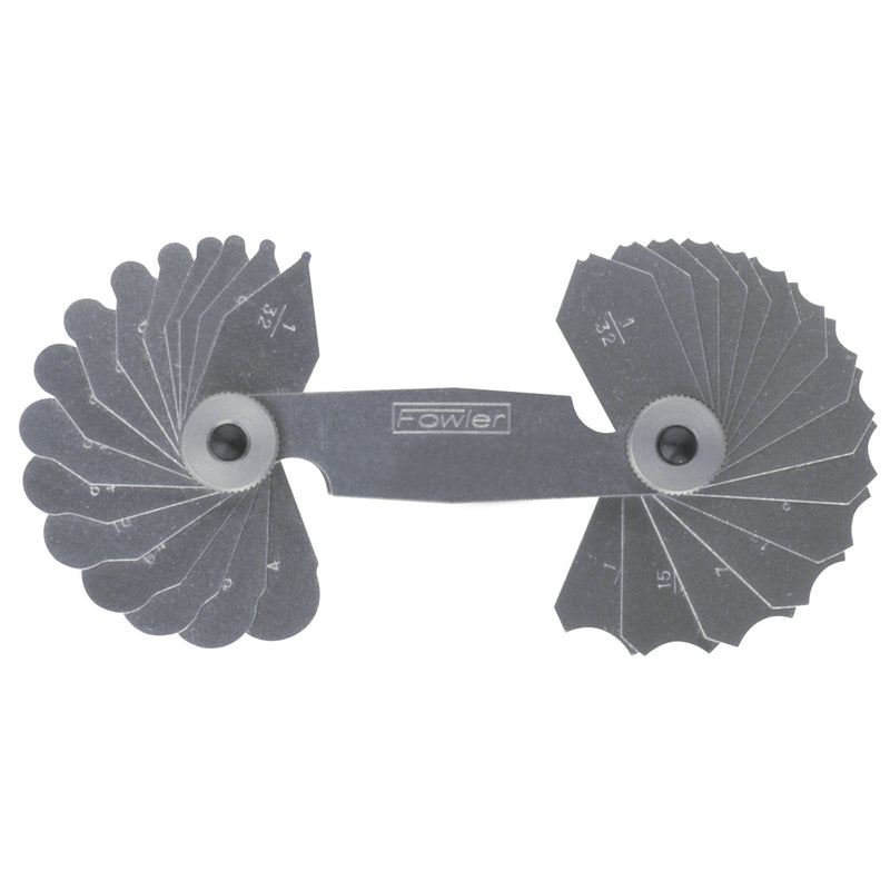Fowler Metric Radius Gage with 34 leaves