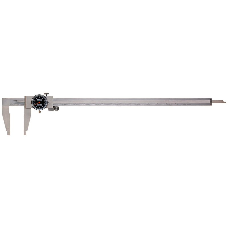 Long Range Dial Caliper with Depth Rod 0-18" Range (Black Dial)