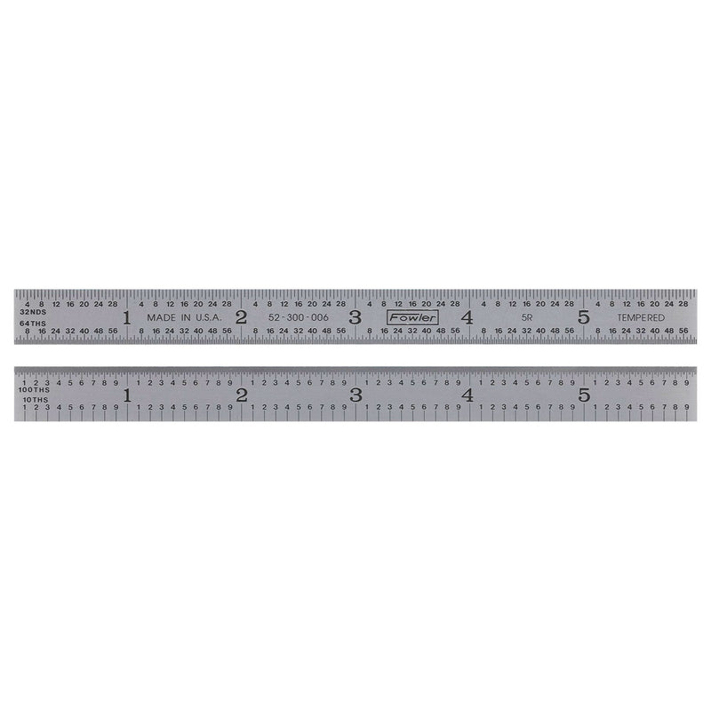 Fowler 6" 5R Flexible Steel Rule