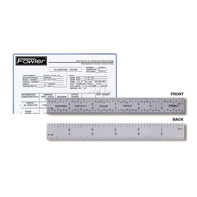 Fowler 12" Rigid Certified Rule