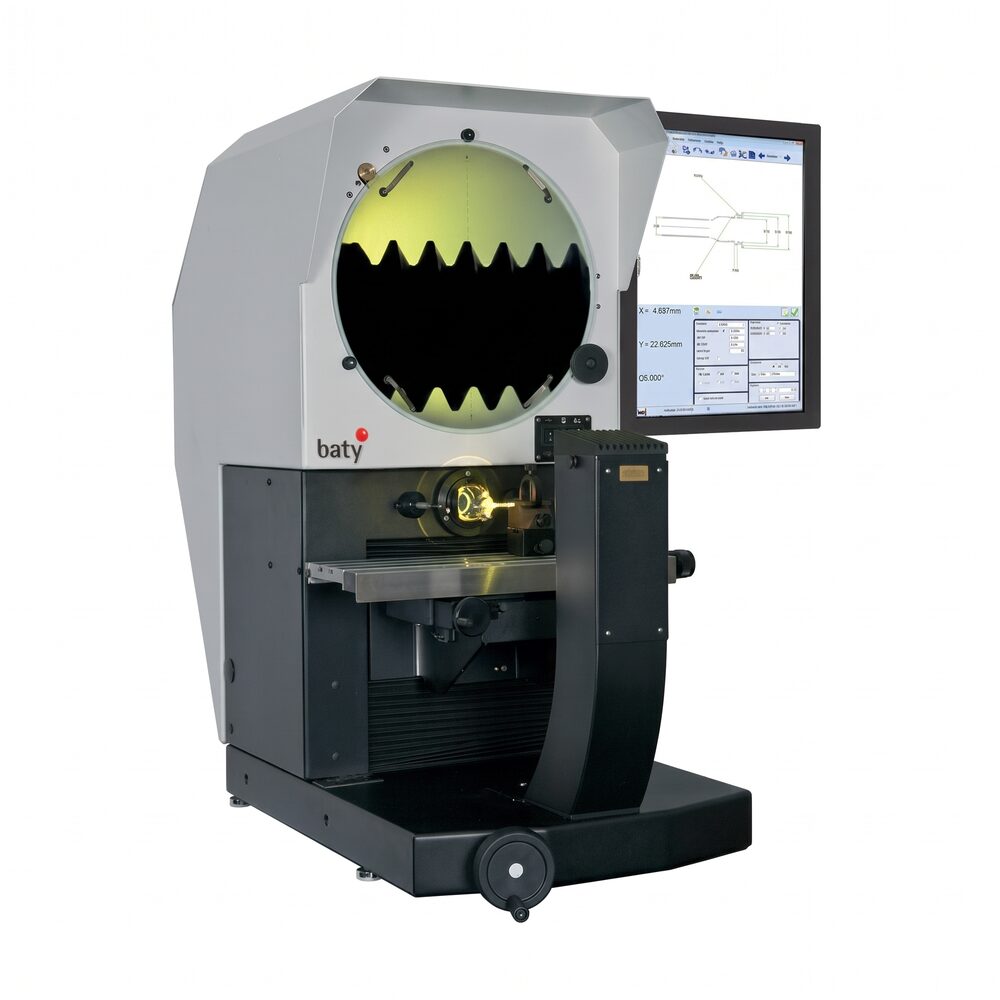 Thread form profile and digital readout on a Fowler Baty optical comparator