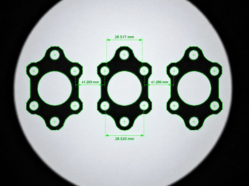 Stampings and flat parts measured on a Fowler Baty vision system