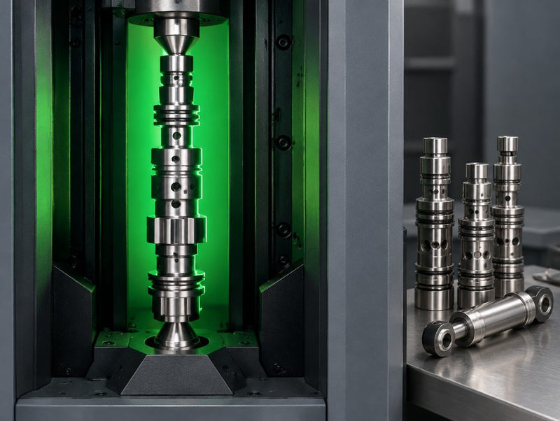 Hydraulic valve spool measured on a Fowler Sylvac SCAN