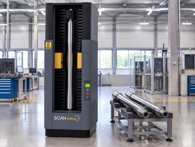 Long roller shaft measured on a Fowler Sylvac SCAN S145XL